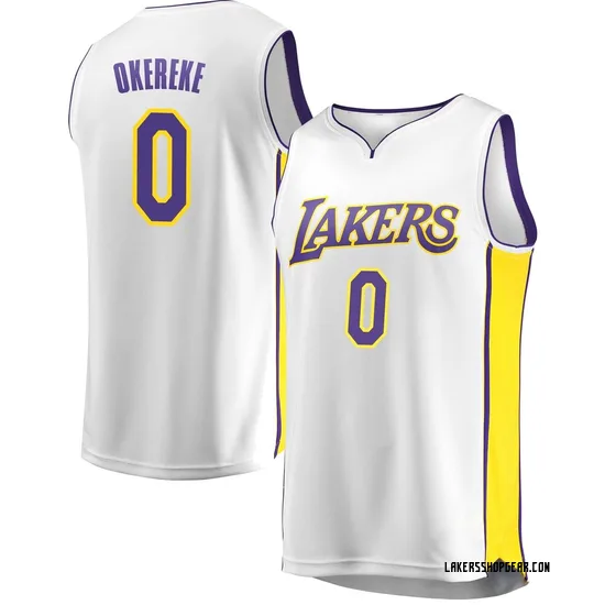 AK Okereke Los Angeles Lakers Youth Fast Break Jersey - Association Edition - White