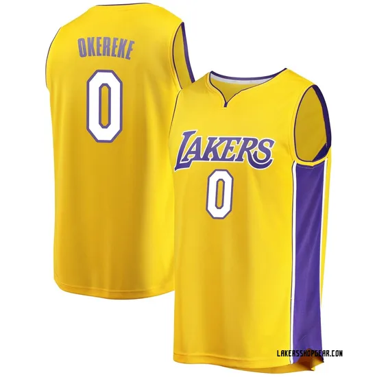 AK Okereke Los Angeles Lakers Youth Fast Break Jersey - Icon Edition - Gold