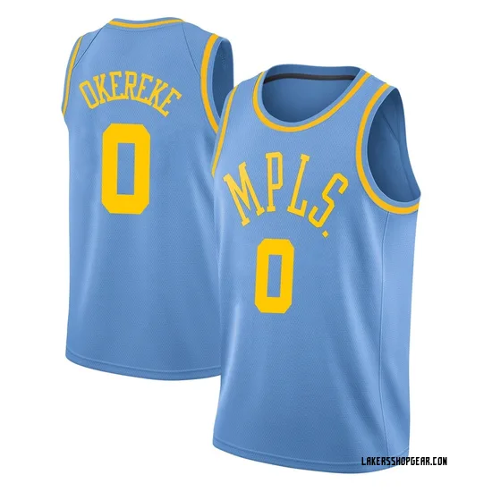 AK Okereke Los Angeles Lakers Youth Swingman Hardwood Classics Jersey - Blue