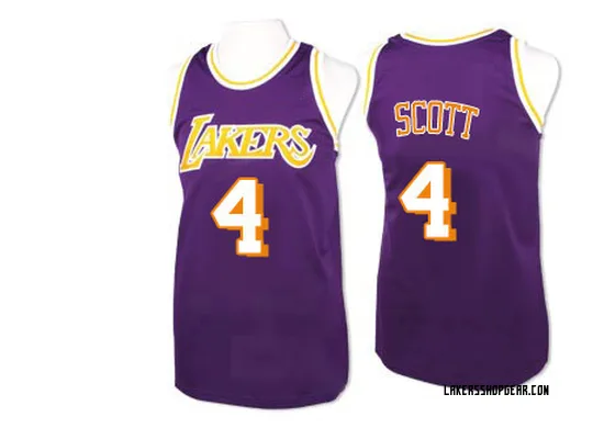 Byron Scott Los Angeles Lakers Men's Swingman Throwback Jersey - Purple