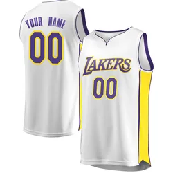 Custom Los Angeles Lakers Men's Fast Break Jersey - Association Edition - White
