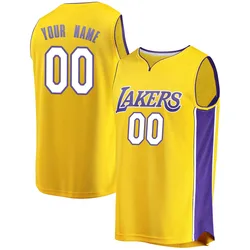 Custom Los Angeles Lakers Men's Fast Break Jersey - Icon Edition - Gold