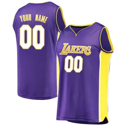 Custom Los Angeles Lakers Men's Fast Break Jersey - Statement Edition - Purple