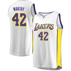 James Worthy Los Angeles Lakers Men's Fast Break Jersey - Association Edition - White