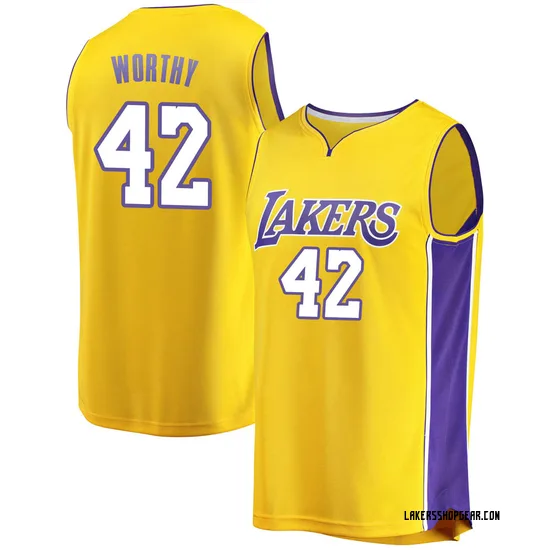 James Worthy Los Angeles Lakers Men's Fast Break Jersey - Icon Edition - Gold