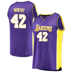 James Worthy Los Angeles Lakers Men's Fast Break Jersey - Statement Edition - Purple