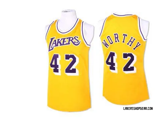 James Worthy Los Angeles Lakers Men's Swingman Throwback Jersey - Gold