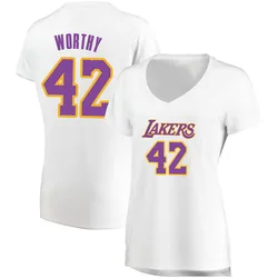 James Worthy Los Angeles Lakers Women's Fast Break Jersey - Association Edition - White