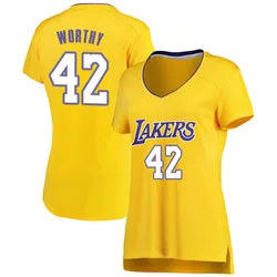 James Worthy Los Angeles Lakers Women's Fast Break Jersey - Icon Edition - Gold