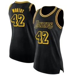 James Worthy Los Angeles Lakers Women's Swingman Jersey - City Edition - Black