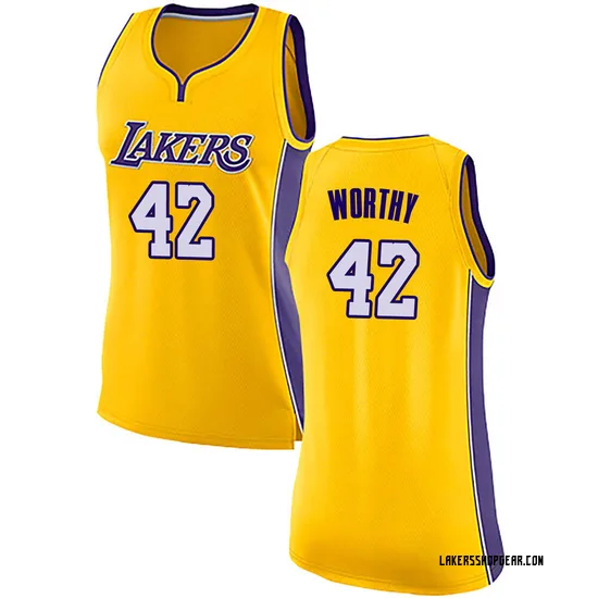 James Worthy Los Angeles Lakers Women's Swingman Jersey - Icon Edition - Yellow