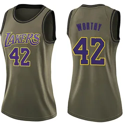 James Worthy Los Angeles Lakers Women's Swingman Salute to Service Jersey - Green
