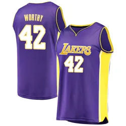 James Worthy Los Angeles Lakers Youth Fast Break Jersey - Statement Edition - Purple