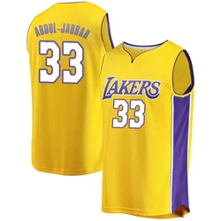 Kareem Abdul-Jabbar Los Angeles Lakers Men's Fast Break Jersey - Icon Edition - Gold