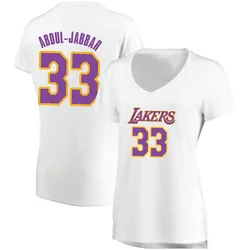 Kareem Abdul-Jabbar Los Angeles Lakers Women's Fast Break Jersey - Association Edition - White