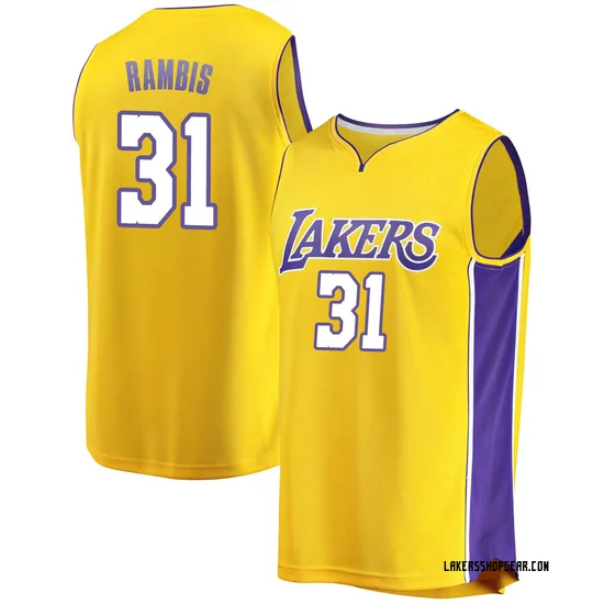 Kurt Rambis Los Angeles Lakers Men's Fast Break Jersey - Icon Edition - Gold