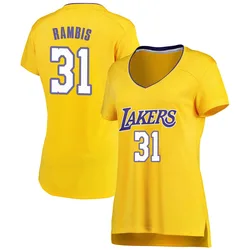 Kurt Rambis Los Angeles Lakers Women's Fast Break Jersey - Icon Edition - Gold