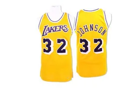 Magic Johnson Los Angeles Lakers Men's Authentic Throwback Jersey - Gold