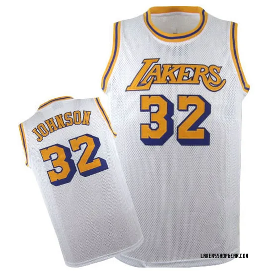 Magic Johnson Los Angeles Lakers Men's Authentic Throwback Jersey - White