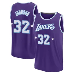 Magic Johnson Los Angeles Lakers Men's Fast Break 2021/22 Replica City Edition Jersey - Purple
