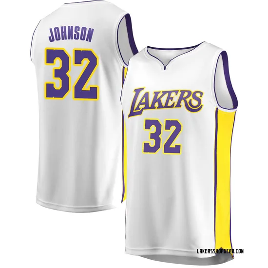 Magic Johnson Los Angeles Lakers Men's Fast Break Jersey - Association Edition - White