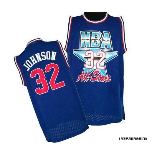 Magic Johnson Los Angeles Lakers Men's Swingman 1992 All Star Throwback Jersey - Blue