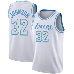 Magic Johnson Los Angeles Lakers Men's Swingman 2020/21 Jersey - City Edition - White
