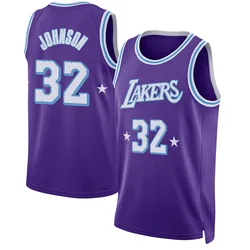 Magic Johnson Los Angeles Lakers Men's Swingman 2021/22 City Edition Jersey - Purple