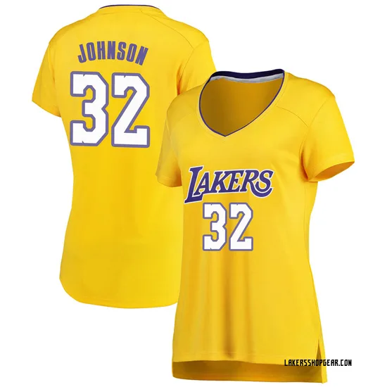 Magic Johnson Los Angeles Lakers Women's Fast Break Jersey - Icon Edition - Gold