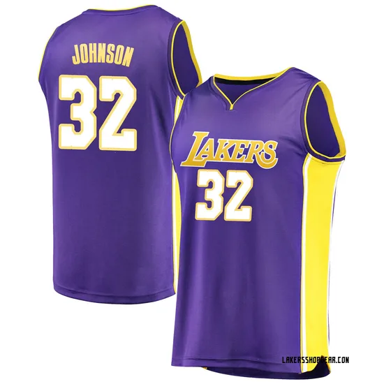 Magic Johnson Los Angeles Lakers Youth Fast Break Jersey - Statement Edition - Purple