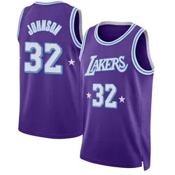 Magic Johnson Los Angeles Lakers Youth Swingman 2021/22 City Edition Jersey - Purple
