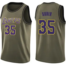Peter Suder Los Angeles Lakers Men's Swingman Salute to Service Jersey - Green
