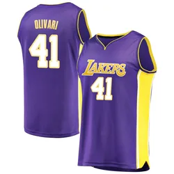 Quincy Olivari Los Angeles Lakers Youth Fast Break Jersey - Statement Edition - Purple